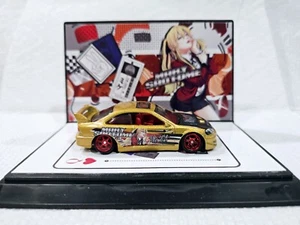😎👍 CUSTOM Anime Display Hot Wheels Honda Civic Si Kakegurui Mary Saotome Gold - Picture 1 of 17