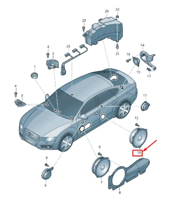 NUEVO ALTAVOZ DE GRAVES GAMA MEDIA PUERTA TRASERA IZQUIERDA AUDI A6 C7 4G0035301 SIN DEBER 🇺🇸 Foto 1 de 4