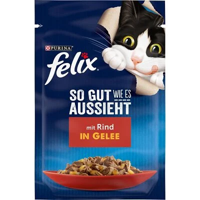 So gut wie es aussieht Katzenfutter nass in Gelee mit Rind 26er Pack 26 x 85g - Bild 1 von 4