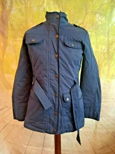 Crew Clothing blue cotton blend full zip quilted Jacket. UK women's size 14 - Picture 1 of 12
