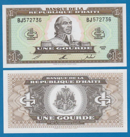 Haiti 1 Gourde 1993 P 259 UNC Cover