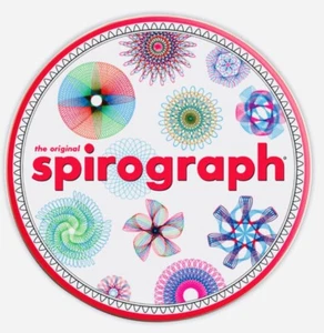 Spirograph 10 Piece Pocket Travel Set w/ Tin 1 Ring 6 Wheels 3 Markers & Paper - Picture 1 of 3