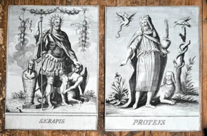 1791 Antike Götter und Symbole Ignazio Colombo (1752-1825) 2 Kupferstiche - Bild 1 von 1