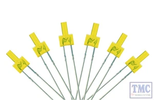 LED-YLT DCC Concepts Yellow 2mm Tower Type LED w/Resistors (6) - Picture 1 of 1