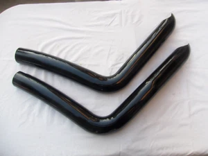 HARLEY 00-17 DYNA COBRA 2-2 Fr+ Rr exhaust heat shields gloss black - Picture 1 of 12