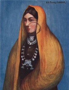 'A Nepalese Lady' by Arnold Henry Savage Landor. Nepal 1905 antique print - Picture 1 of 1