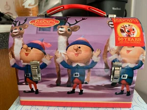 Rudolph The Red Nosed Reindeer 50 Years Still Glowing Tin Box Co Metal Lunchbox - Picture 1 of 12