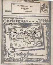 WW2 AIRGRAPH  Christmas 1944 Artistic Map Drawing From Lance Bombardier Hollins