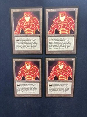 MTG 4X THE DARK COAL GOLEM MAGIC THE GATHERING UNCOMMON ARTIFACT CREATURE CARDS - Image 1 of 4