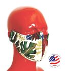 Hawaiian Print Fabric Face Mask Tropical Monstera 