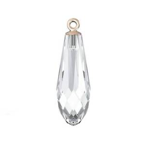 Pure drop pendant 6531 Swarovski® crystal with classic rose gold plating 24mm