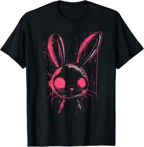 T-shirt regalo estetica horror coniglietto carino raccapricciante nuova limitata taglia S-5XL - Foto 1 di 2
