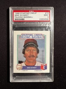 Mike Schmidt 1988 Starting Lineup Talking Baseball Card #19 PSA Graded Mint 9