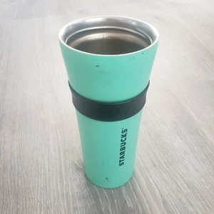 Vaso alto de acero inoxidable Starbucks 2016 verde y negro 16 oz para usar sin tapa - Imagen 1 de 8