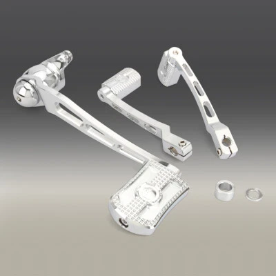 Palanca de cambio de freno cabeza calavera cromada con clavijas de cambio para Harley Touring 08-13 Foto 1 de 3