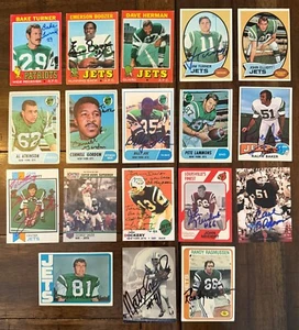 Lot of 18 1969 Super Bowl Champion NY Jets SIGNED Auto Cards Sauer Boozer Snell+ - Picture 1 of 3