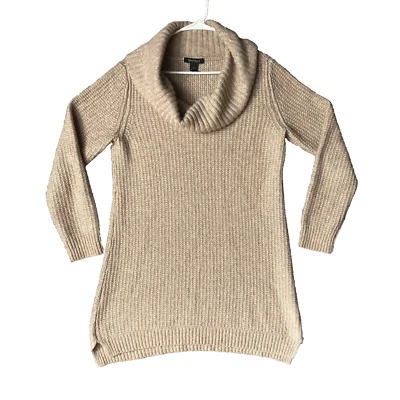 Suéter Largo de Lana Cuello Capucha Mujer L Grande Boho Básico Lagenlook Tejido Whbm Foto 1 de 4