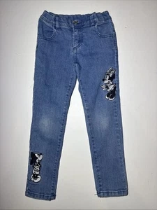 Kids Disney Girlfriend Jeans Mickey Minnie Mouse Girls Pants Sz 10 Adj Waist - Picture 1 of 9