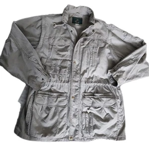 Vtg Orvis Mens Safari Fishing Military Utility Jacket Olive Green XL Packed Hood - Picture 1 of 21