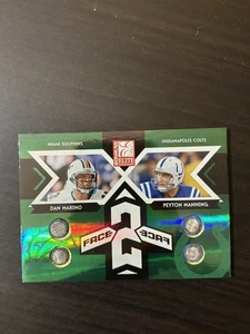 2005 Elite Dan Marino Peyton Manning Face 2 Face GU Mask Relic Green /125 #CB-6 - Bild 1 von 2