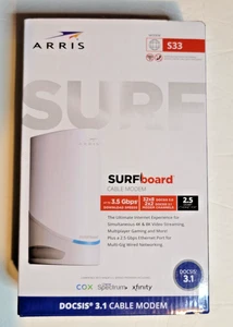 ARRIS S33 SURFboard DOCSIS 3.1 Multi-Gigabit Cable Módem 2.5 Gbps Ethernet - Imagen 1 de 3