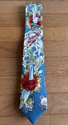Corbata Ed Hardy 100 % seda de Christian Audigier Death or Glory nueva con etiquetas Foto 1 de 4