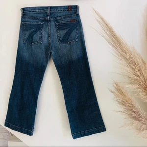 7FAM For All Mankind Crop Wide Leg Mid Rise Medium Blue Wash Dojo Denim Jeans 27 - Bild 1 von 8