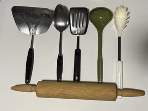 Lot of 6 Vintage Cookware EKCO | BONNY | FOLEY | Spatula Ladle Rolling Pin Pasta - Picture 1 of 19