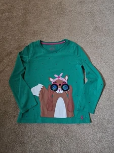 Joules Long Sleeved Squirrel Top, Green, Age 8. - Picture 1 of 3