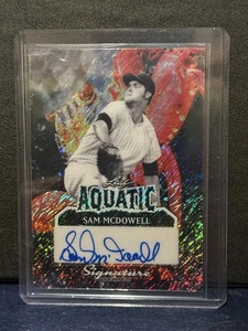 Sam McDowell 2025 Leaf Signature Series Aquatic Auto 1/1 Cleveland - Picture 1 of 2