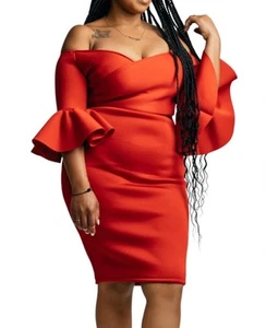 Vavavoom off the shoulder 3/4 midi dress size S - Picture 1 of 2