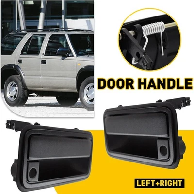 Black Exterior Door Handle For 1988-1999 Chevrolet K1500 C1500 Set of 2 Front — 第 1/4 张图片