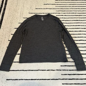 Outdoor Voices dunkelgraues Langarmshirt aus Merinowollmischung Damen Größe XS - Bild 1 von 5
