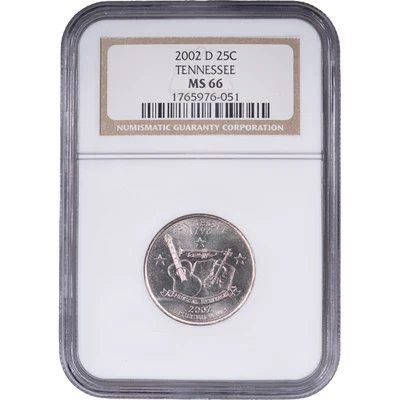 2002-D Tennessee State Quarter - Clad ~ NGC MS 66 - Image 1 of 2
