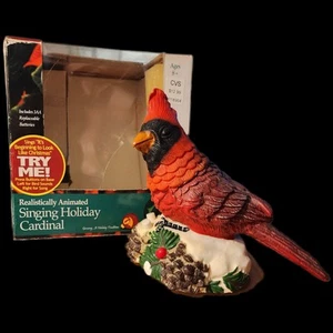 De colección Gemmy Cantando Cardenal Canción de Navidad Chirridos Movimientos Movimiento Activado Pájaro - Imagen 1 de 15