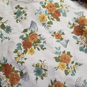 Fashionlooms Corp Enchanting Floral Flowers Cotton Sewing Fabric 105x 35 in VTG - Picture 1 of 8