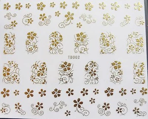 Nail Art 'Gold Lace Swirls Leaf Flowers' Self Adhesive Wrap Sticker Decals 002 - Picture 1 of 2