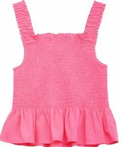 GUESS Big Girls Smocked Poplin Tank, 12 - Picture 1 of 1
