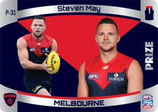 2021 AFL TEAMCOACH TEAM COACH PRIZE CARD MELBOURNE DEMONS STEVEN MAY P31