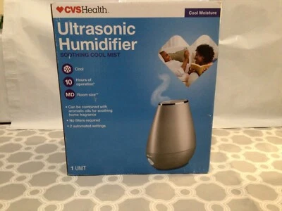 CVS HEALTH ULTRASONIC HUMIDIFIER SOOTHING COOL MIST  No Filters Req. NIB #BxSS-1 - Image 1 of 4