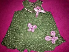 SALE @ RARE EDITIONS Green & Pink Butterfly Corduroy Jumper Dress Girls Sz 18M