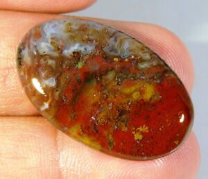 24 CT GORGEOUS NATURAL MULTI RED BLOODSTONE JASPER OVAL CABOCHON GEMSTONE CT-381