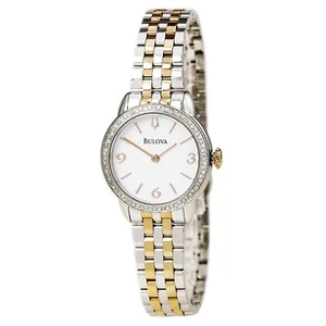 Bulova 98R182 72 Diamonds Two Tone White Dial Sapphire Crystal Womens Watch - Picture 1 of 1