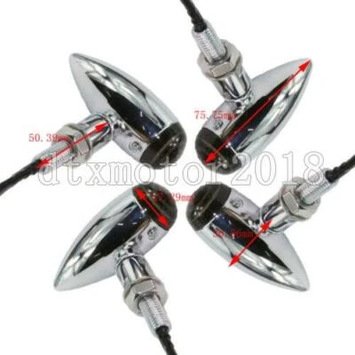 Mini señales de giro de aluminio 4X 2" para Harley Davidson Street Glide FLHX Touring Foto 1 de 4