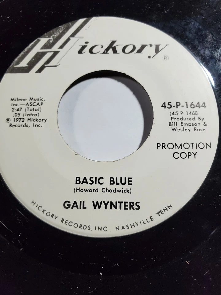 GAIL WYNTERS -Basic Blue/Bring the boys around  7" 45 promo Hickory VG F139 - Image 1 of 1