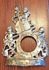 Vintage Mantel Shelf Clock Face ONLY Cast Iron Putti and String Instrument Motif