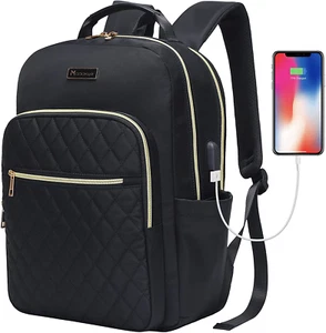 15.6 Inch Laptop Backpack, Quilted Work Backpack for Women Bookbag Teacher Backp - Picture 1 of 12