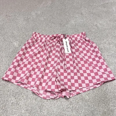 Pretty Garbage Shorts Women’s Red Pink Elastic Waist Pockets Size Large NWT - Image 1 of 4