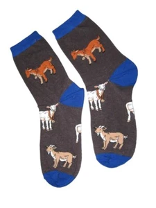 Ladies Novelty Cotton Rich Goat Theme Socks Charcoal Grey Size 3 - 6 - Picture 1 of 1