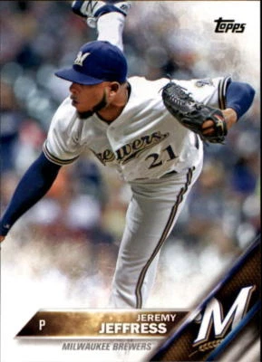 2016 Topps #544 Jeremy Jeffress Milwaukee Brewers - Image 1 of 2